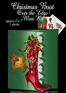 Christmas Boot Over the Edge Card