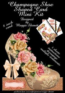 Champagne Shaped Shoe Shaped Card Mini Kit