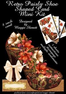 Gold Retro Paisley Shoe Shaped Card Mini Kit