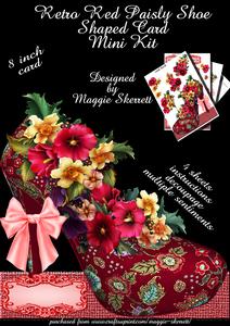 Red Paisley Shoe Shaped Card Mini Kit
