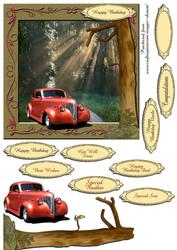 Hot Rod and Sunbeams 3D Quick Card