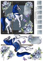Blue Carousel Horse Quick 6" Topper
