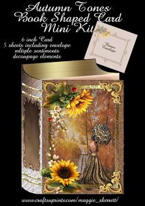Autumn Tones Book Shaped Card Mini Kit Plus Envelope