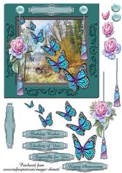 Blue Butterflies Quck Card