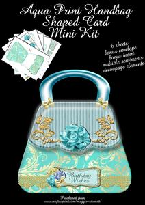 Aqua Blue Handbag, Insert & Envelope Mini Kit
