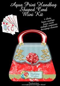 Red and Blue Handbag, Insert and Envelope Mini Kit