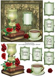 Grunge Vintage Floral 6" Topper