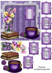 Pretty Purple 6" Quick Card Topper