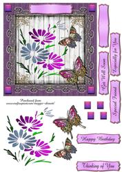 Stencil and Butterflies 6 Inch Topper