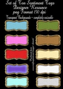 Set of 10 Textured Sentiment Tags
