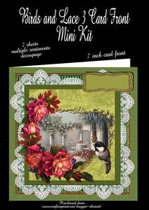 Birds and Lace Series Card Front Mini Kit #3