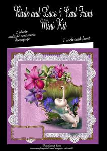 Birds and Lace Series Card Front Mini Kit #5