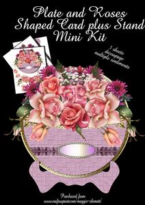 Plate and Roses Shaped Card Plus Stand