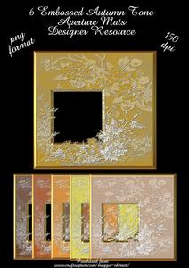 Set of 6 Autumn Tones Aperture Mats