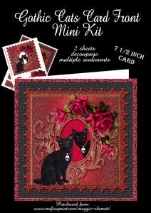 Gothic Cats Birthday Card Front Mini Kit
