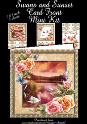Swans and Sunset Card Front Mini Kit