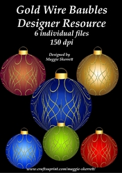 Golden Wire Wrapped Christmas Baubles