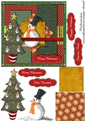 Snowman Christmas Quick Card front  6 card