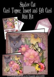 Shadow Cat #2 , 6 inch card topper, insert, envelope and matching gift card