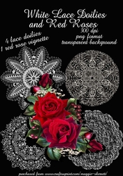 Lace Doilies and Red Roses 