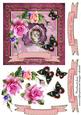 Kitten and Pink Roses - 6 Inch Card Front