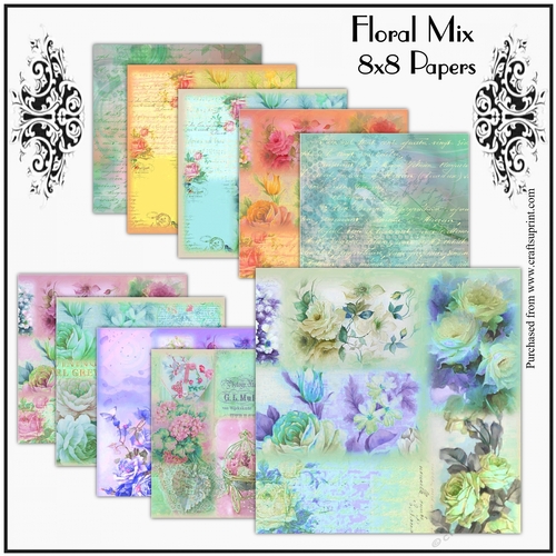 Floral Mix 8x8 Papers
