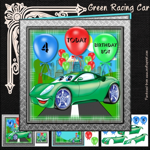 Green Racing Car
