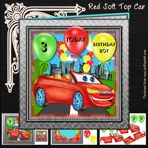Red Soft Top Car