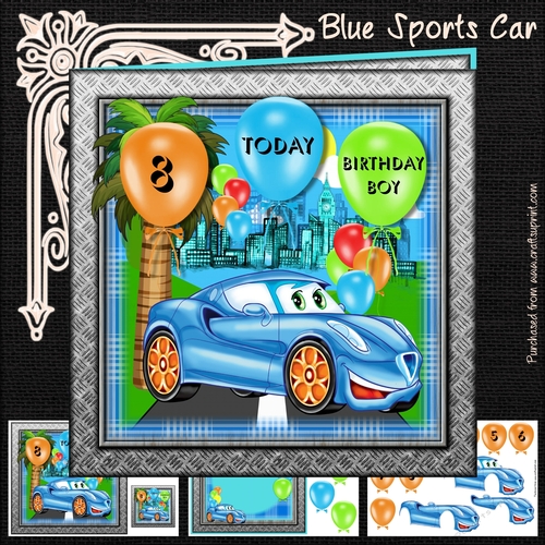 Blue Sports Car