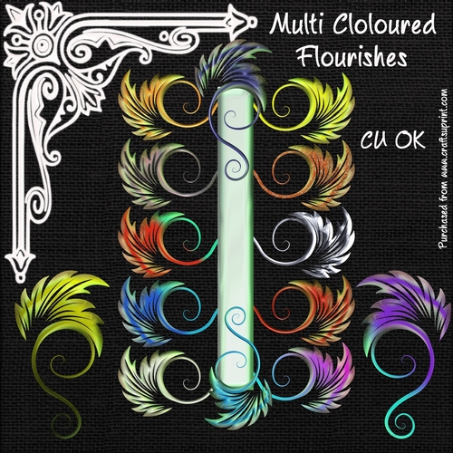 Multi Coloured Flourishes