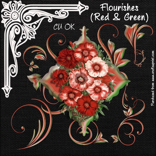 Flourishes (Red & Green)