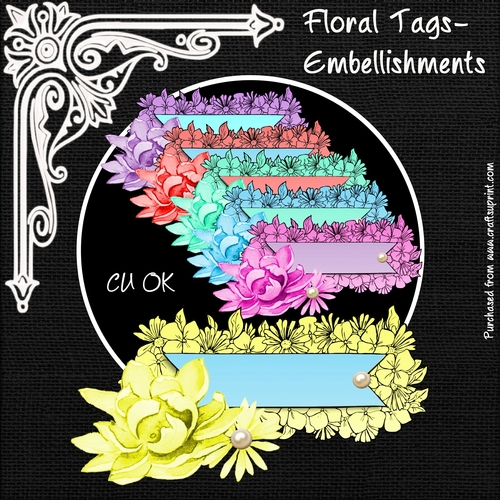 Floral Tags-Embellishments