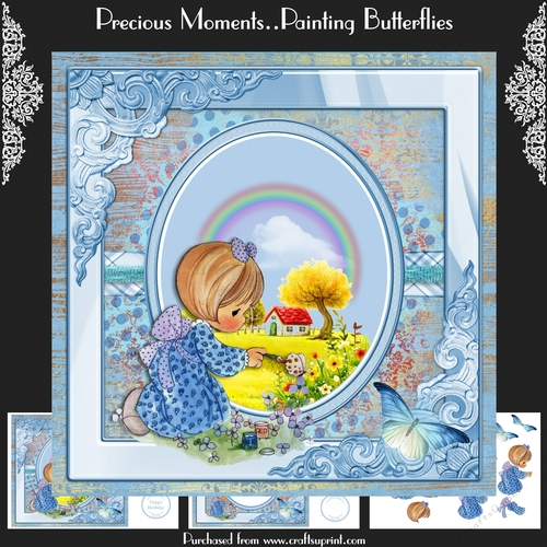 Precious Moments..Painting Butterflies