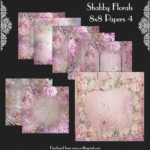 Shabby Florals..8x8 Papers 4