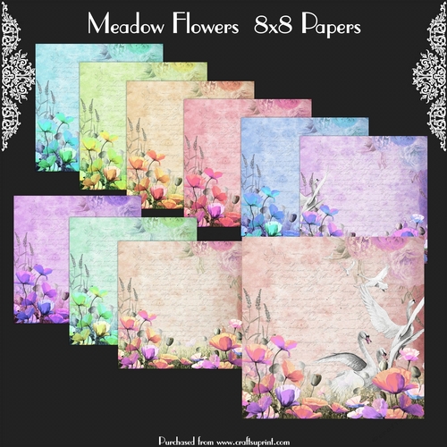 Meadow Flowers..8x8 Papers
