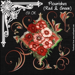 Flourishes (Red & Green)