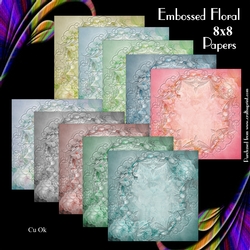 Embossed Floral 8x8 Papers
