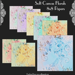 Soft Canvas Florals 8x8 Papers