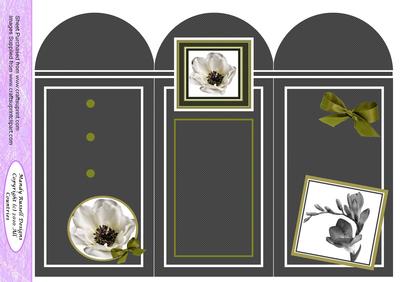 Screen Card with Antique Flowers