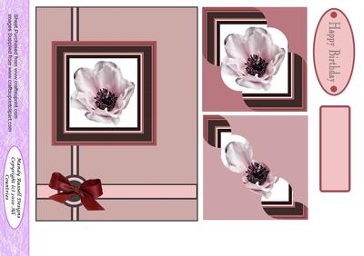 Wavey Edge Stacker Antique Anemone Design Sheet in Pink