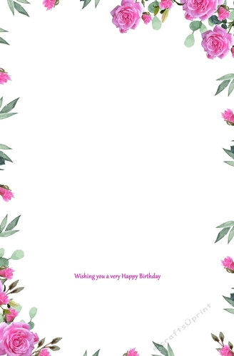 Wishing you a very Happy Birthday Floral landscape insert