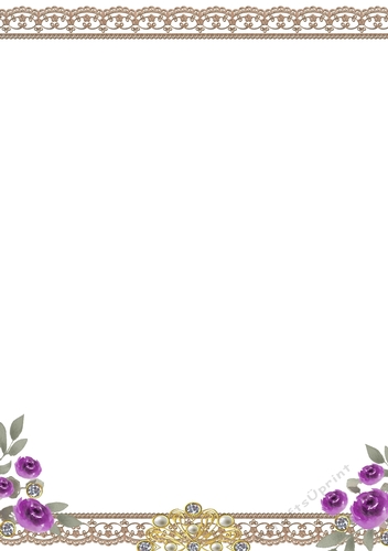 Decorative edge insert with pastel wish wash flowers and leaves with lace and gems