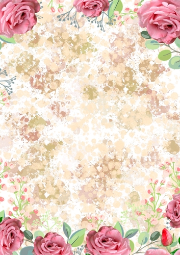 Roses and Honesty Printable Cardblank and Backing Paper