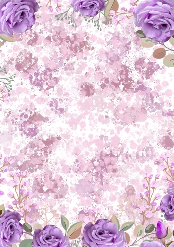 Roses and Honesty Floral Print in Lilac
