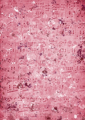 Soft vintage style distressed musical notes backing paper