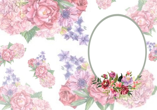 Floral Insert A5 Portrait Card - Spring and Summer Bouquets