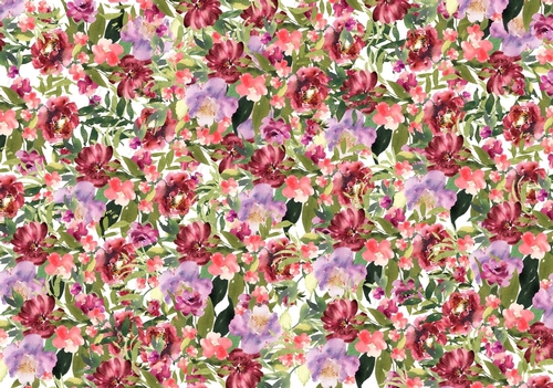 A4 Fabulous Florals Bold Flower Print in Pinks and Purples Background, Backing Paper, Junk Journal, Scrapbooking,