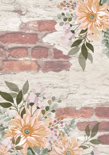 Bold and Beautiful Gerbera on Brick Background Design, Backing Paper, Cardmaking, Junk Journal, Scrapbooking. Mixed Media, MDF Crafts 
