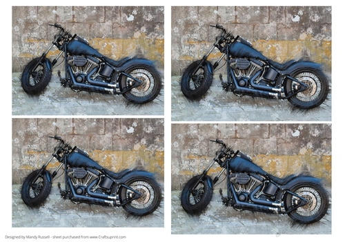 Motorbike Mad Topper Sheet - 4 Cardmaking Mixed Media Motorcycle Cardmaking Toppers