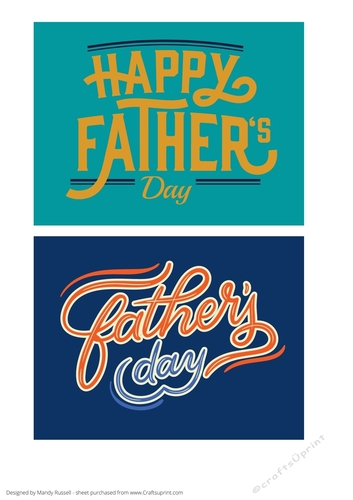 Fathers Day Cardmaking Topper design sheet includes 2 Toppers
